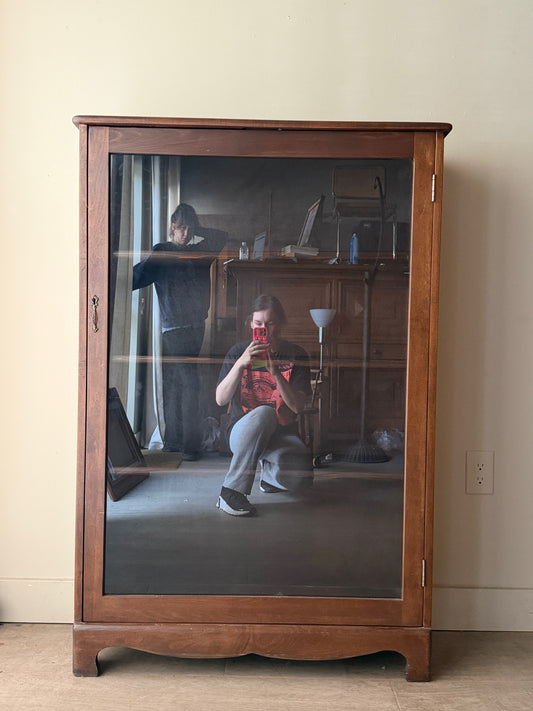 Pine display cabinet