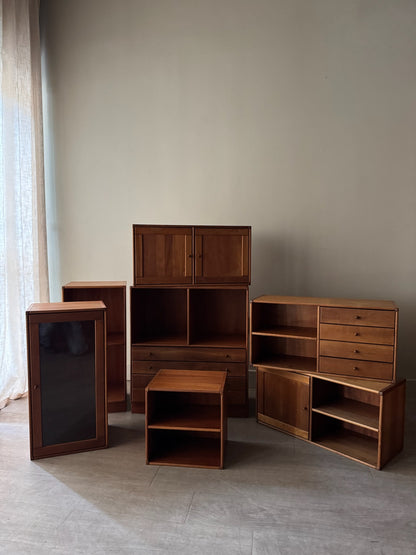 Danish teak modular shelving unit