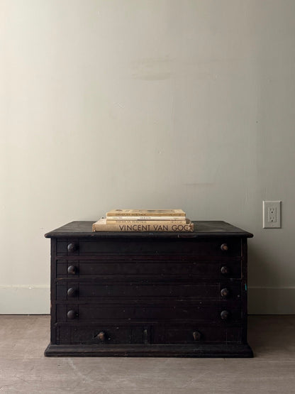 Painted pine spool cabinet