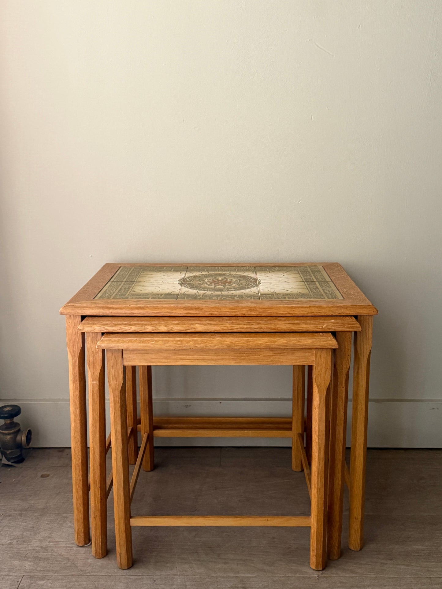 Toften Danish oak & tile nesting tables