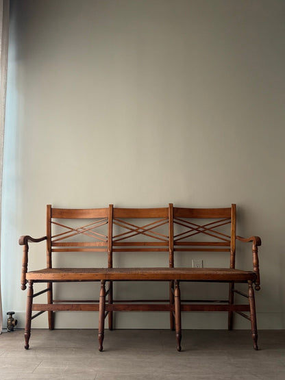 Maple rush seat bench