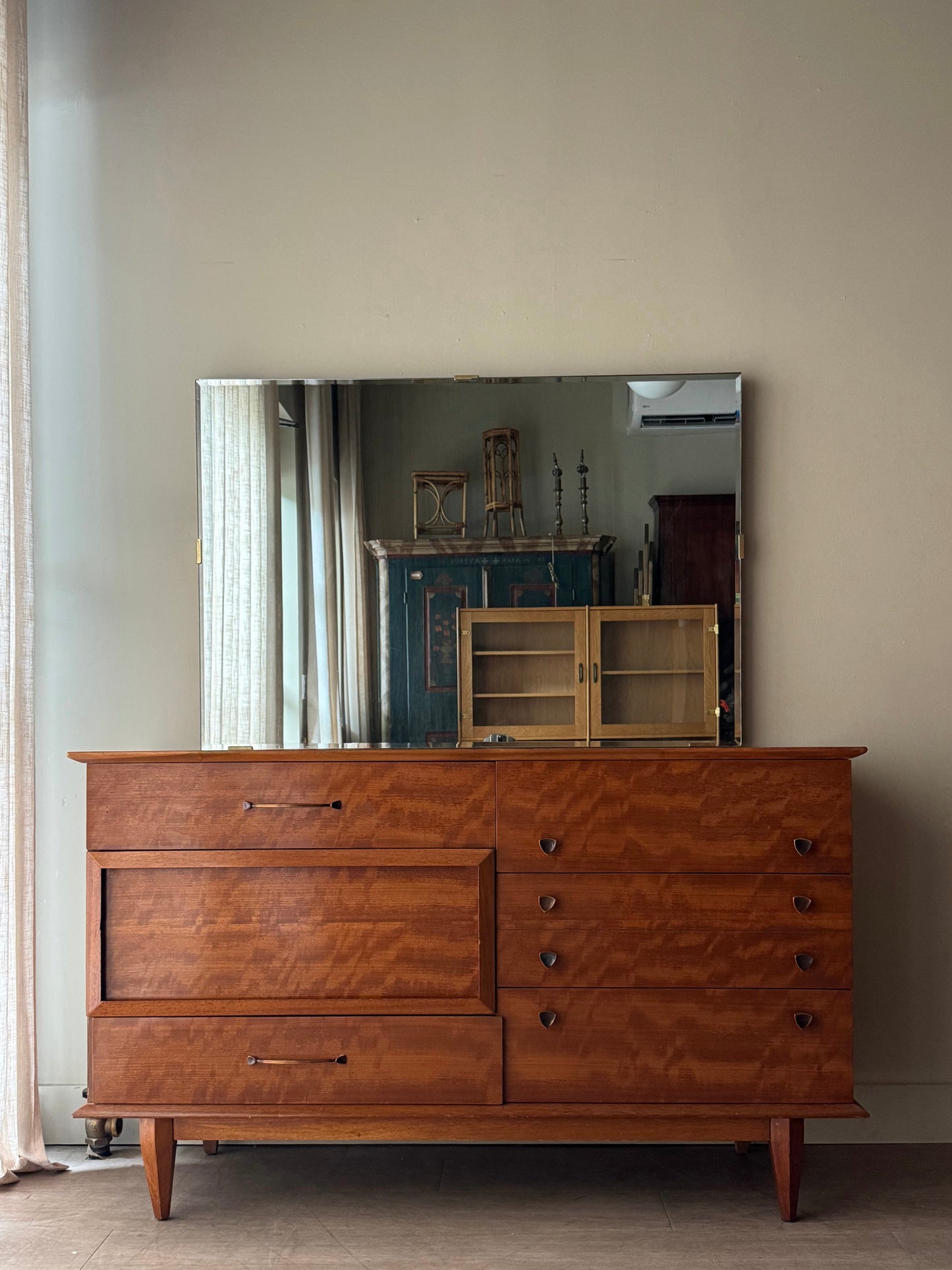 Walnut dresser with mirror