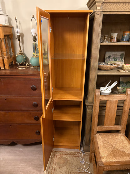 Narrow cherry display cabinet