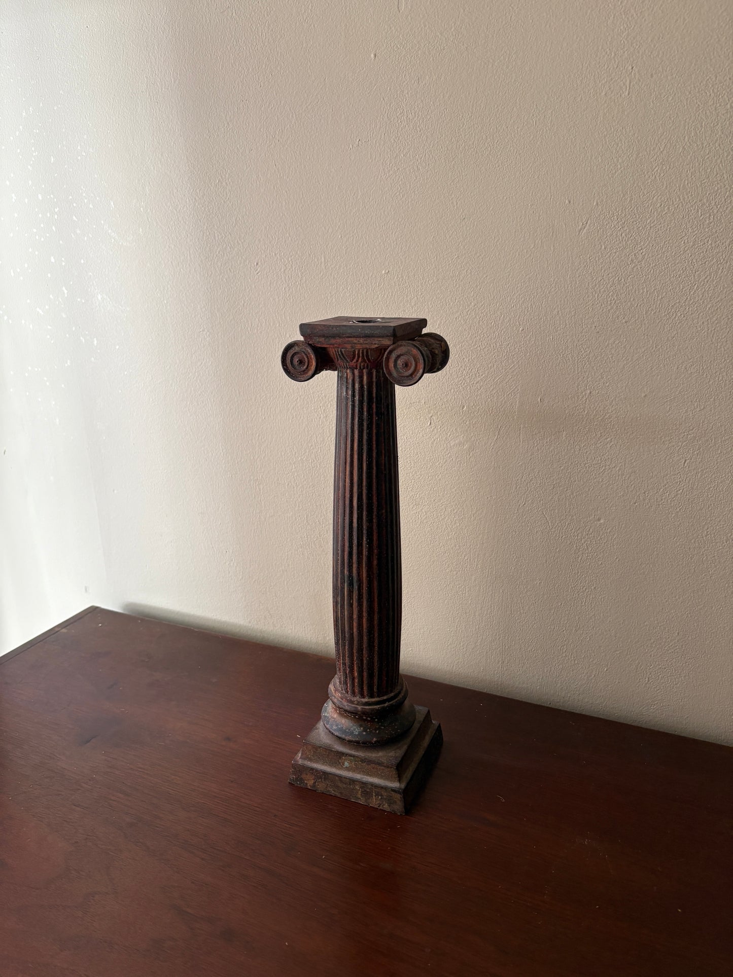 Bronze neoclassical column candlestick
