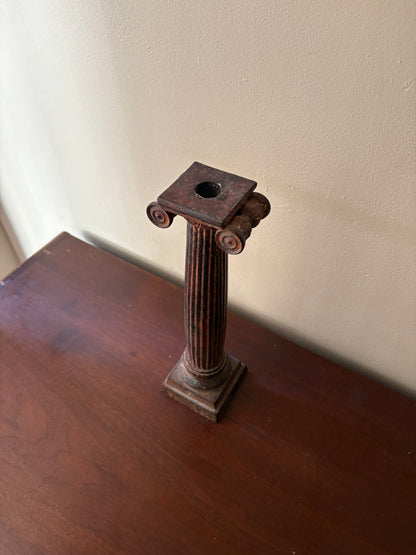 Bronze neoclassical column candlestick