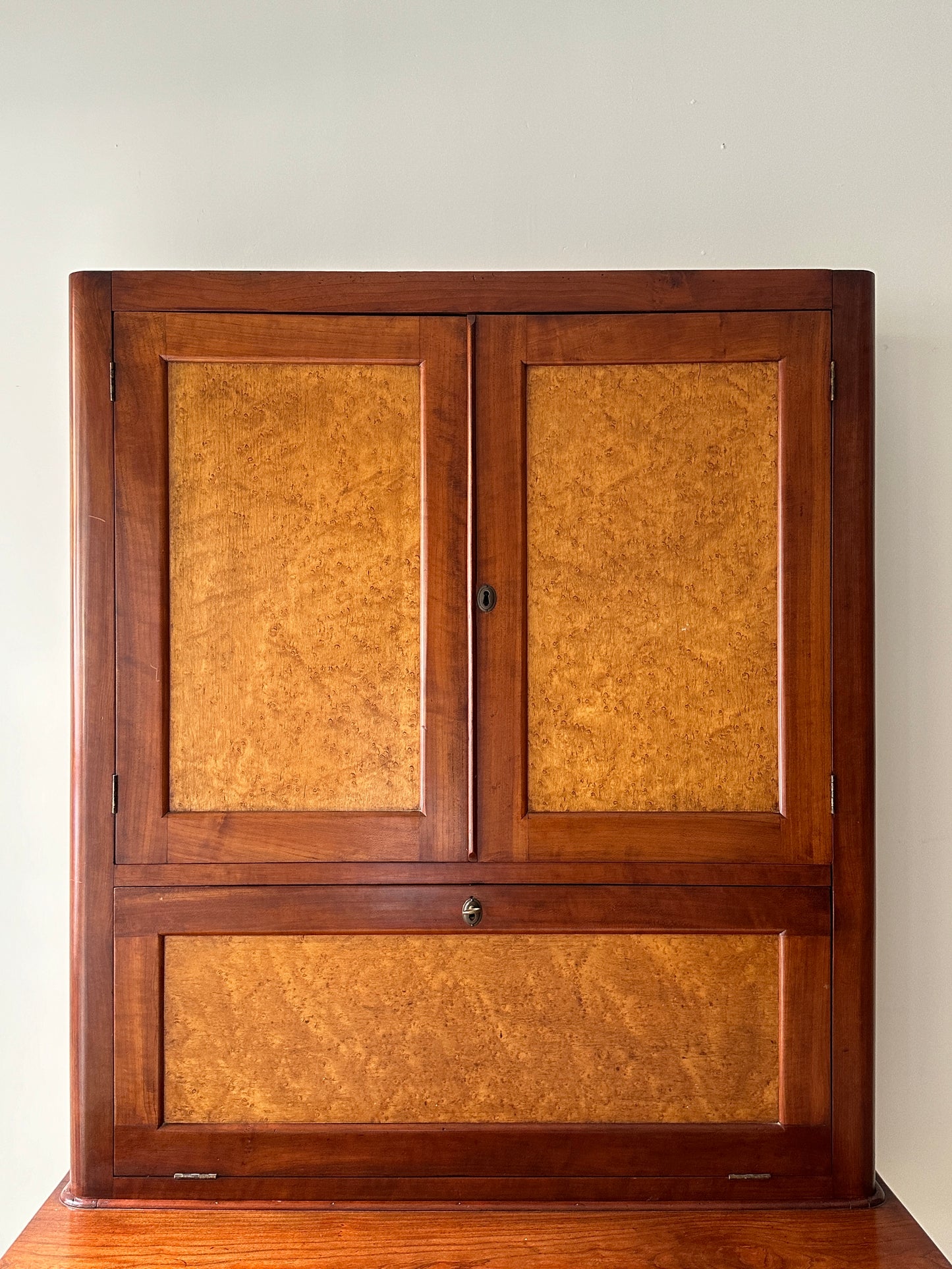 Birdseye maple secretary hutch c. 1840