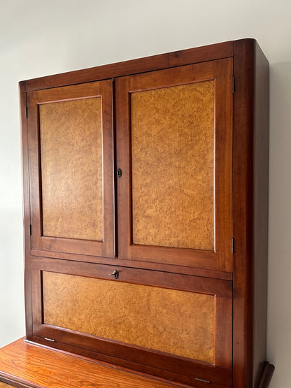 Birdseye maple secretary hutch c. 1840