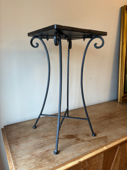 Green tile side table