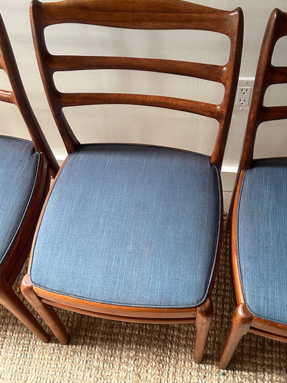 Set of Six Danish Walnut Dining Chairs. Sold individually.