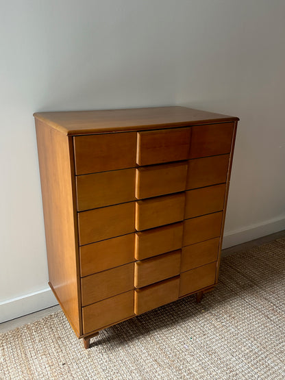 Mid-Century Maple Tallboy Dresser