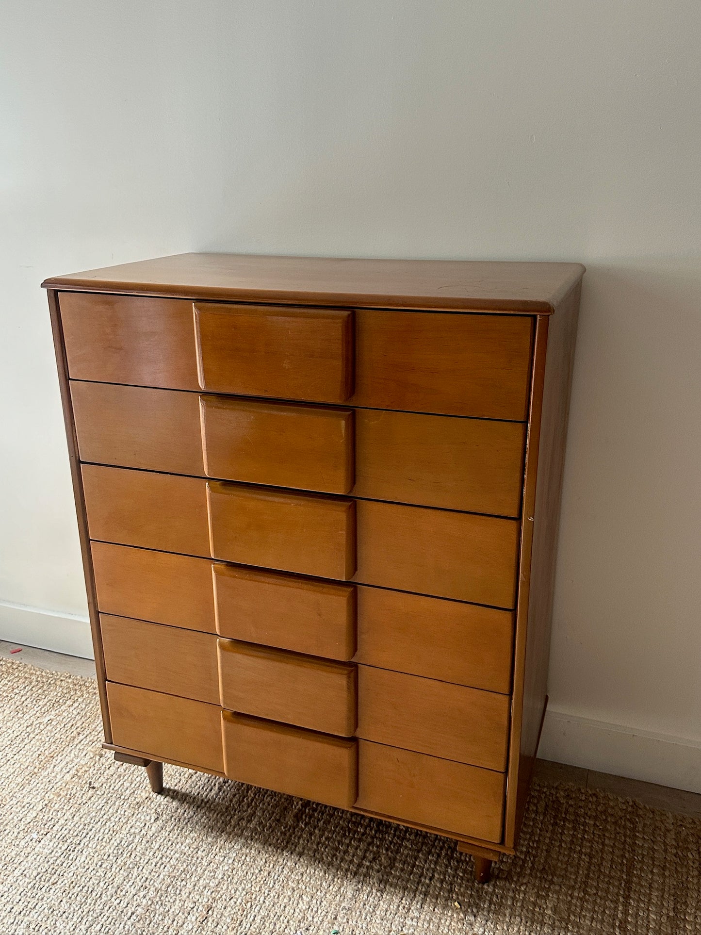 Mid-Century Maple Tallboy Dresser