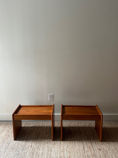 Pair of teak side tables