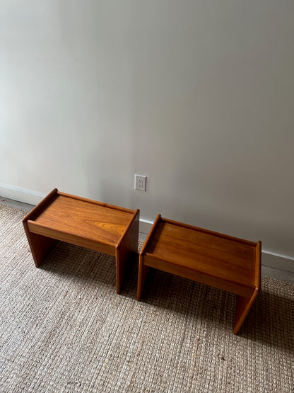 Pair of teak side tables