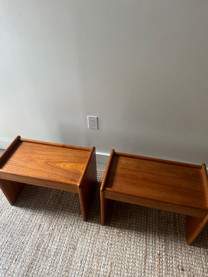 Pair of teak side tables