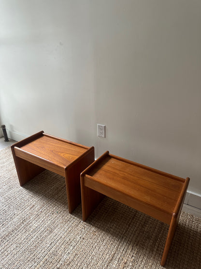 Pair of teak side tables