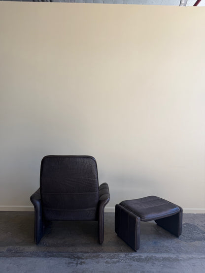 De Sede DS-50 Leather Reclining Chair and Ottoman