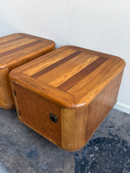 Bassett walnut nightstands. Sold as a pair.