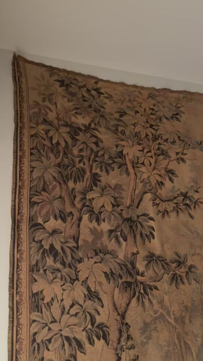 French or Belgian tapestry with pastoral hunt scene
